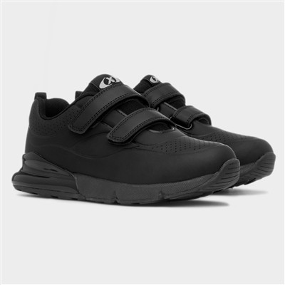 Kids Black Double Easy Fasten Trainers