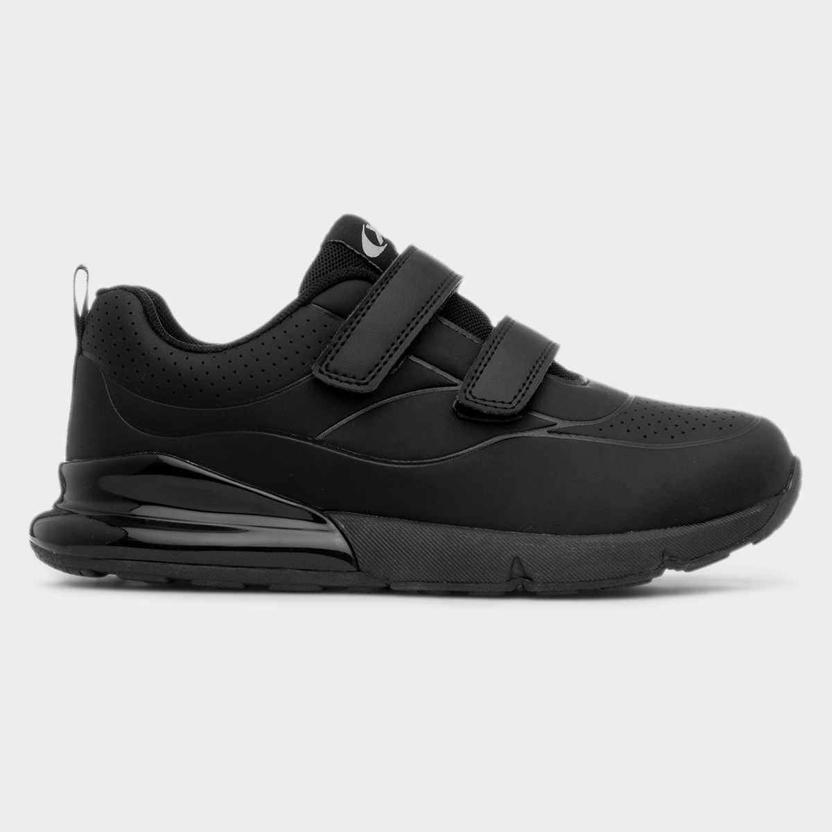 Kids Black Double Easy Fasten Trainers