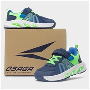 Osaga Moon Kids Navy & Green Light Up Trainer (Click For Details)