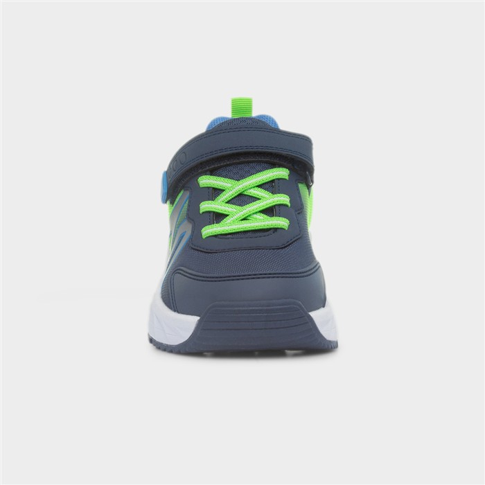 Moon Kids Navy & Green Light Up Trainer
