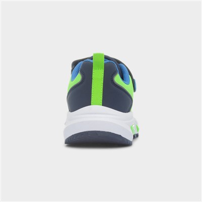 Moon Boys Navy & Green Light Up Trainer