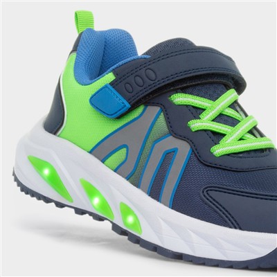 Moon Boys Navy Light Up Trainer