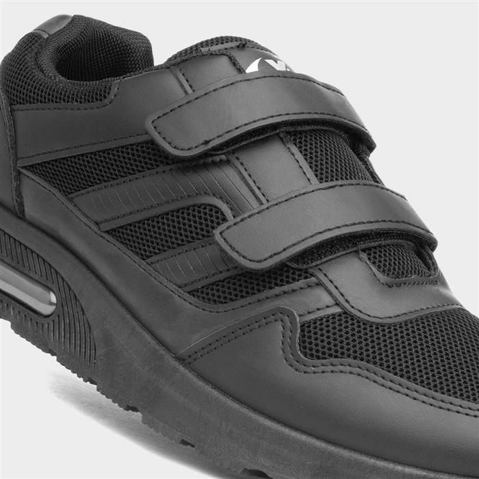 XL Mens Black Double Easy Fasten Trainer-83005 | shoezone