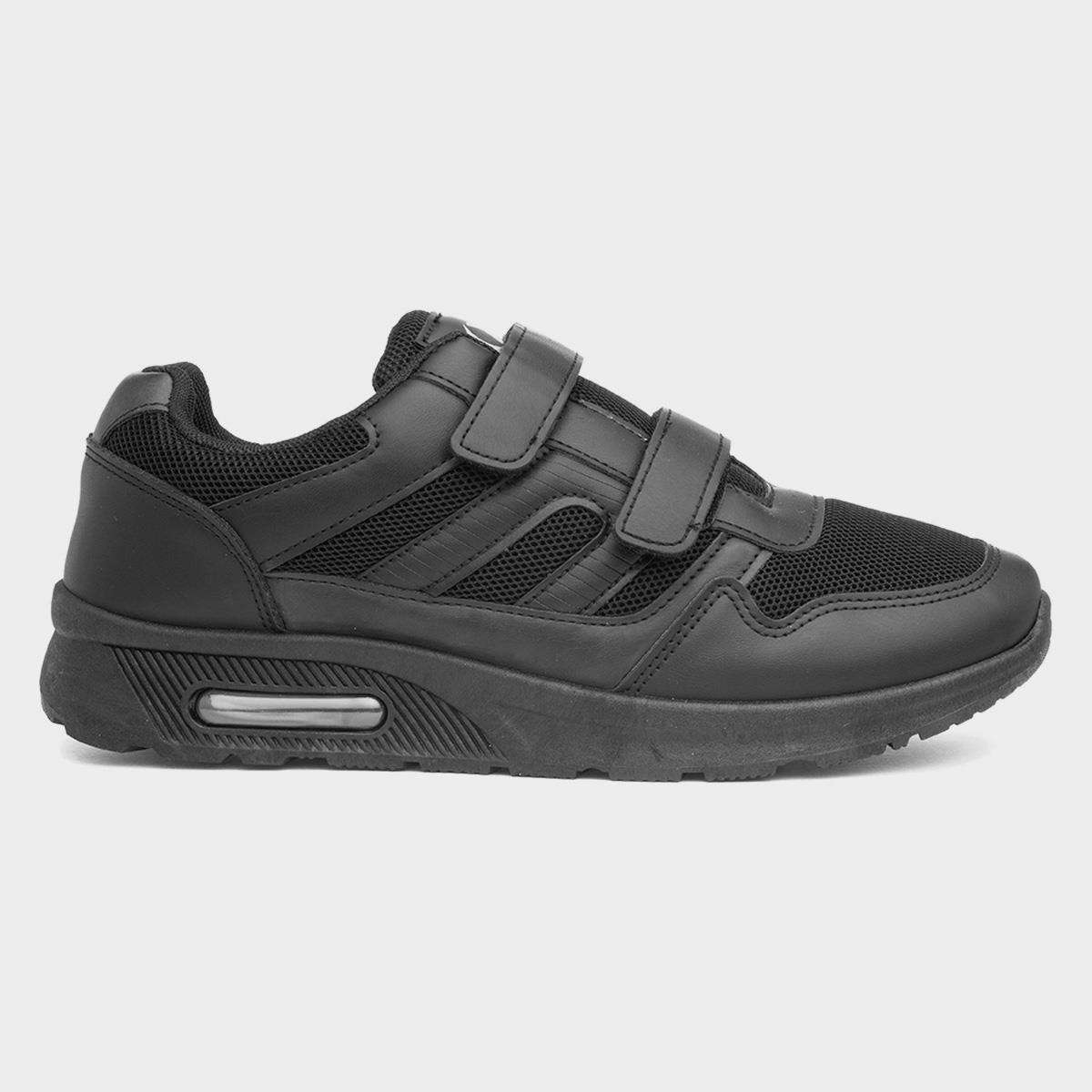 Mens Black Easy Fasten Trainer