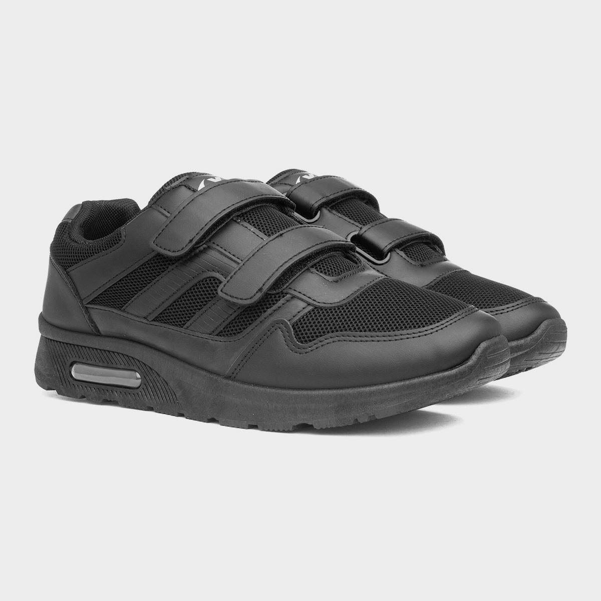 XL Mens Black Double Easy Fasten Trainer-83005 | shoezone