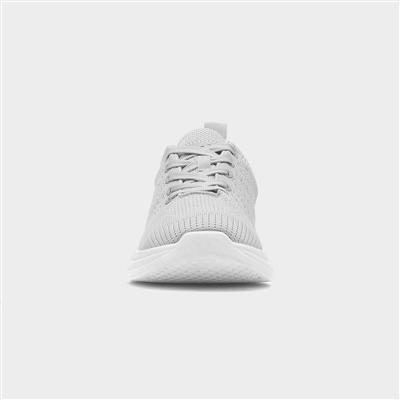 Ross Mens Grey Knitted Lace Up Trainer