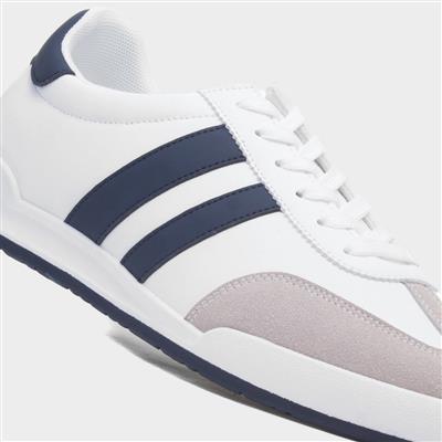 Men's White Lace Up Trainer