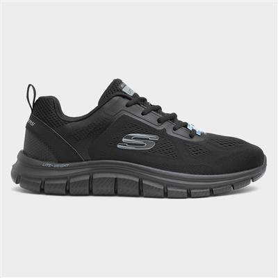 Track Broader Mens Black Lace Up Trainer