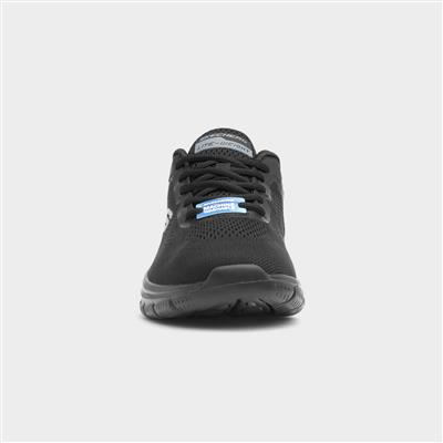 Track Broader Mens Black Lace Up Trainer