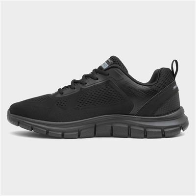 Track Broader Mens Black Lace Up Trainer