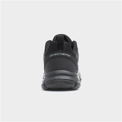 Track Broader Mens Black Lace Up Trainer