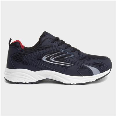 Weaver Mens Lace Up Navy Trainer