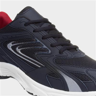 Mens Navy Lace Up Trainer