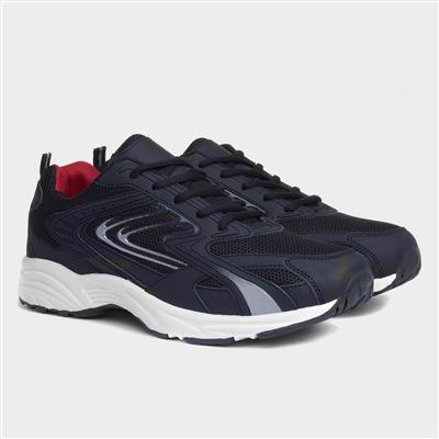 Mens Navy Lace Up Trainer