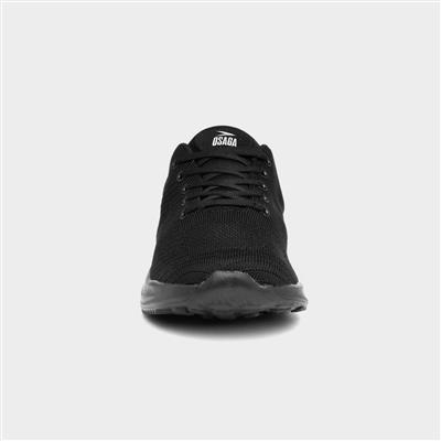 Neptune Mens Black Lace Up Trainer
