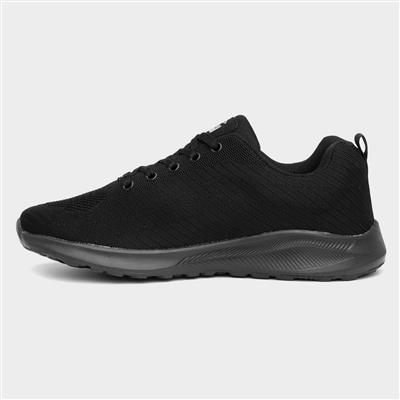 Neptune Mens Black Lace Up Trainer