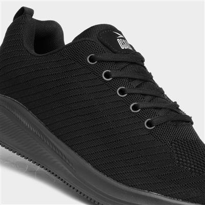 Neptune Mens Black Lace Up Trainer