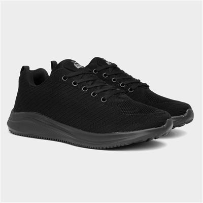 Neptune Mens Black Lace Up Trainer