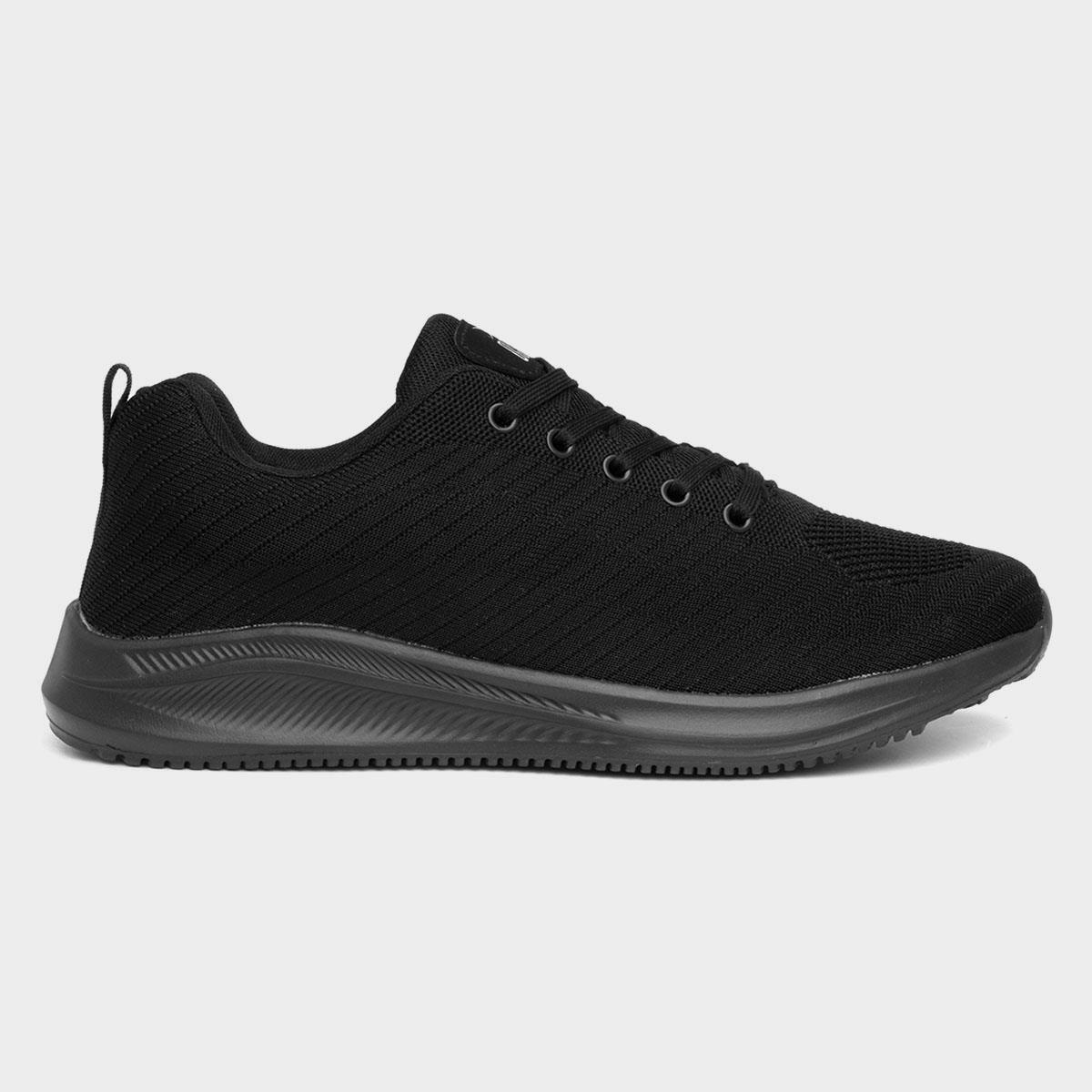 Neptune Mens Black Lace Up Trainer