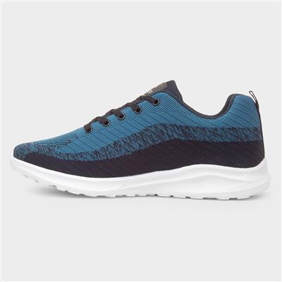 Neptune Mens Blue Lace Up Trainer