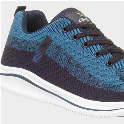 Neptune Mens Blue Lace Up Trainer