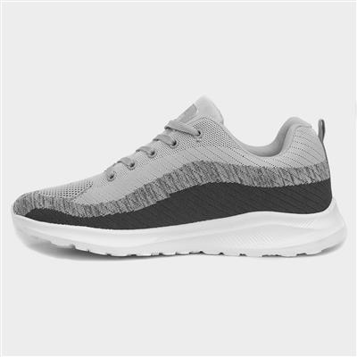 Neptune Mens Grey Lace Up Trainer