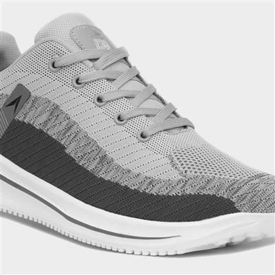 Neptune Mens Grey Lace Up Trainer