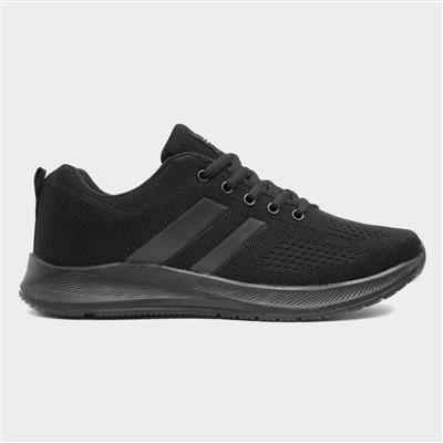 Rhine Mens Black Lace Up Trainer