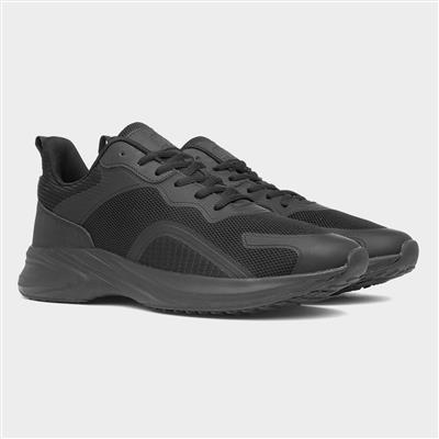 Callisto Mens Black Lace Up Trainer