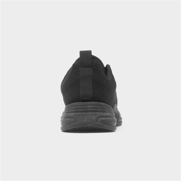 Mens Black Knitted Lace Up Trainer