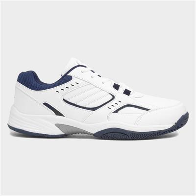 Orbit Mens White Lace Up Trainer