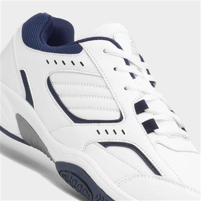 Orbit Mens White Lace Up Trainer