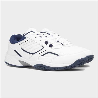 Orbit Mens White Lace Up Trainer