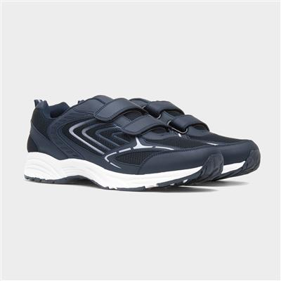 Mens Navy Easy Fasten Trainer