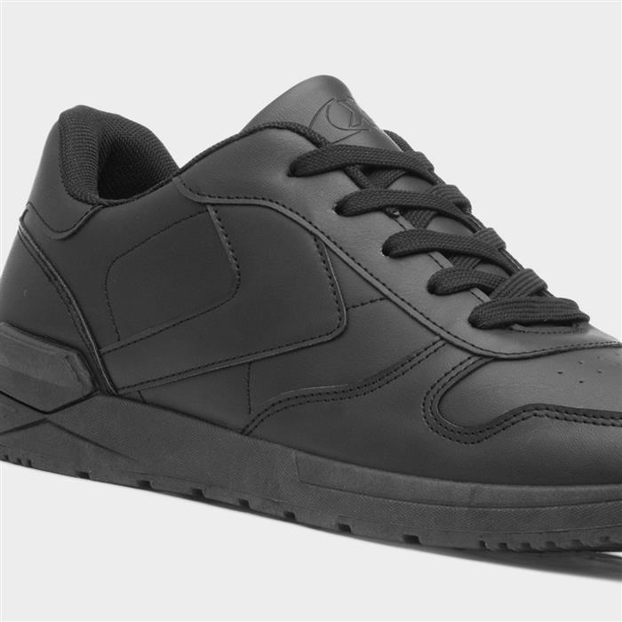 XL Men's Black Lace Up Trainers-83040 | shoezone