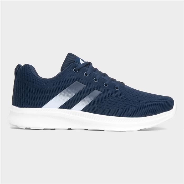 Men's Navy Mesh Lace Up Trainer