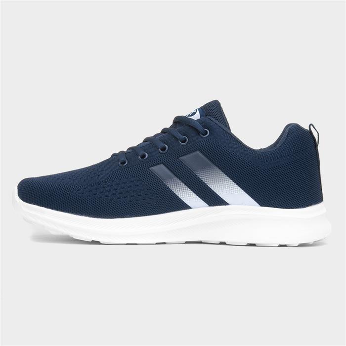 Men's Navy Mesh Lace Up Trainer