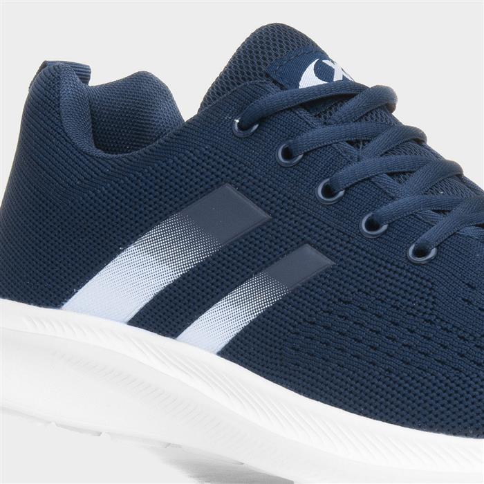 Men's Navy Mesh Lace Up Trainer