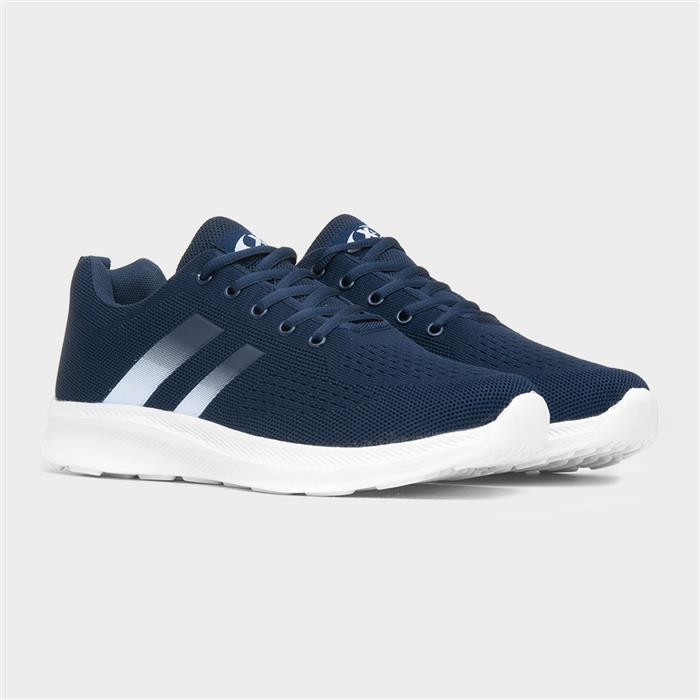 Men's Navy Mesh Lace Up Trainer
