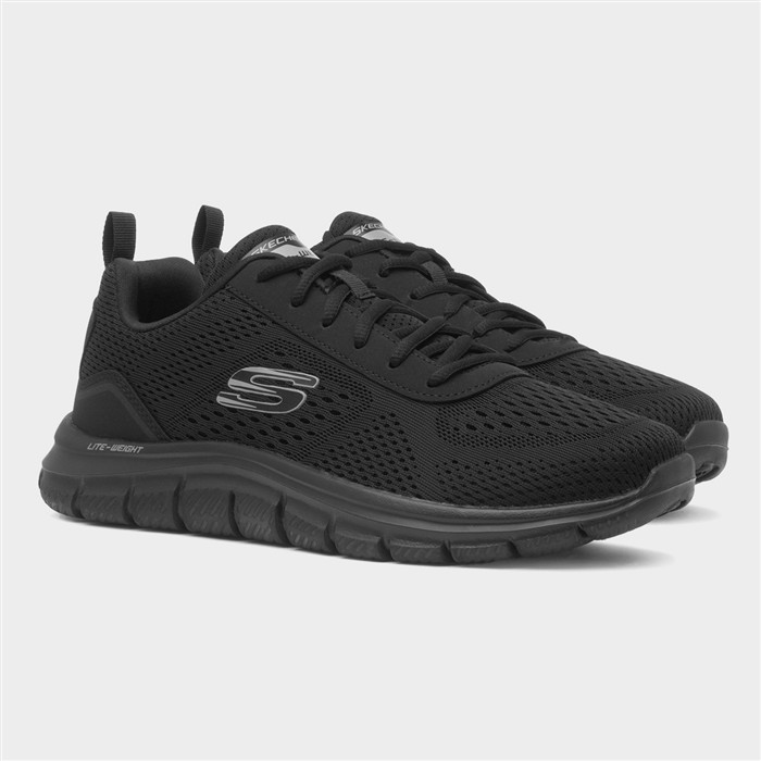 Track Leshur Mens Black Lace Up Trainer