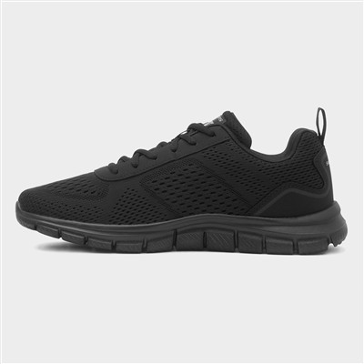 Track Leshur Mens Black Lace Up Trainer