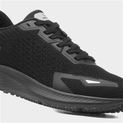 Apollo Mens Black Lace Up Trainer