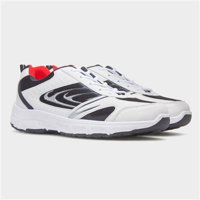 Men's White Lace Up Trainers