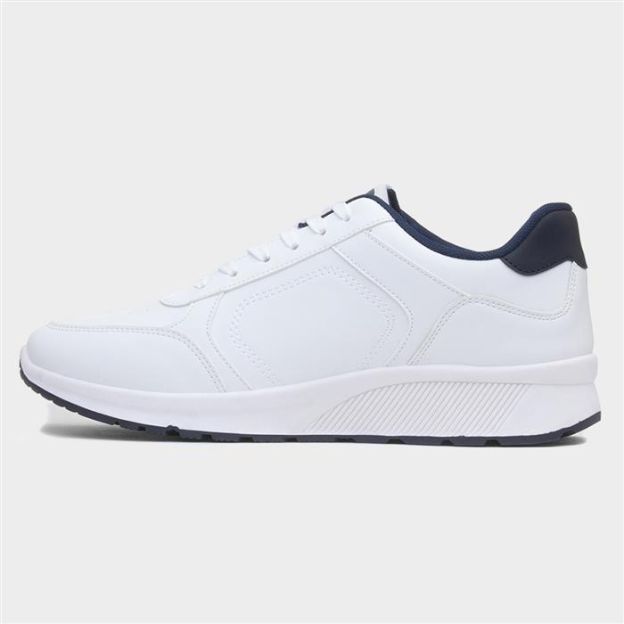 Mens White Lace Up Trainers