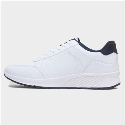 Mens White Lace Up Trainers