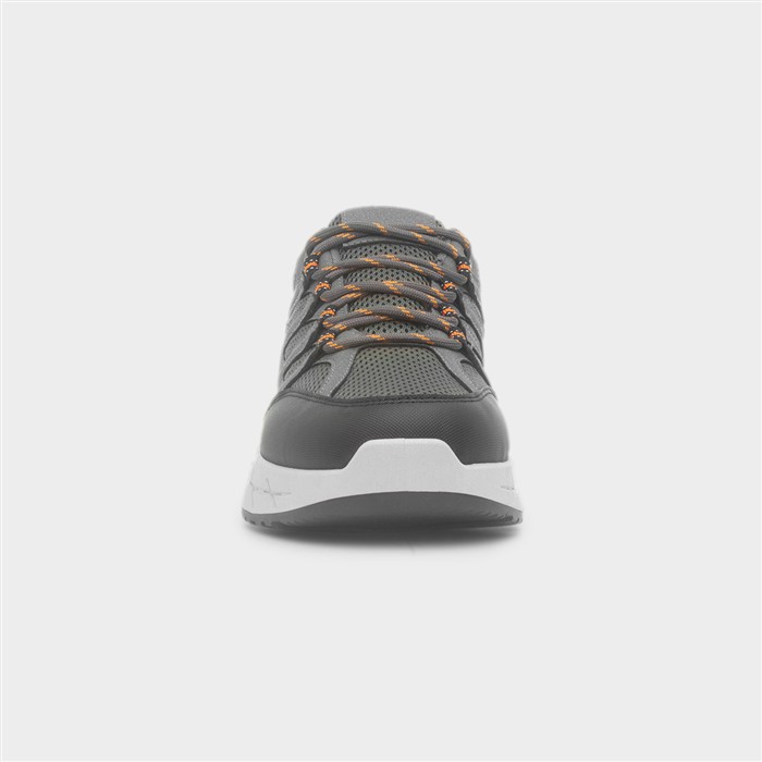 Mens Grey Chunky Lace Up Knitted Trainer