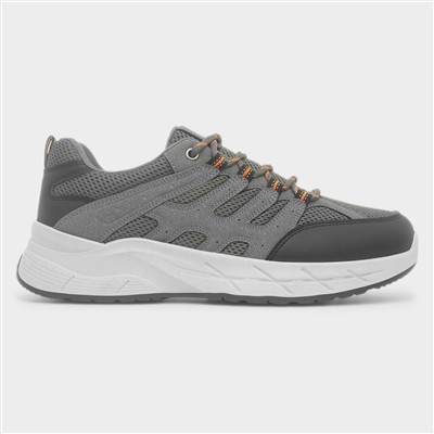 Mens Grey Chunky Lace Up Trainer