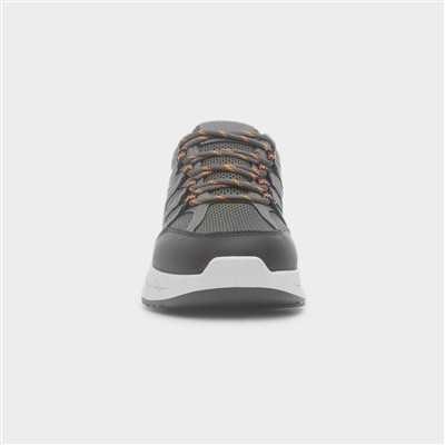 Mens Grey Chunky Lace Up Trainer