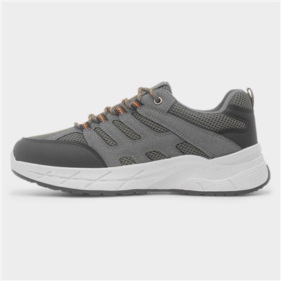 Mens Grey Chunky Lace Up Trainer