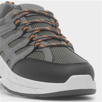 Mens Grey Chunky Lace Up Trainer